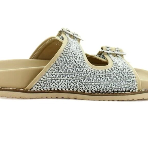 Steve Madden sz 9 beaded sandals silver - Picture 2 of 6